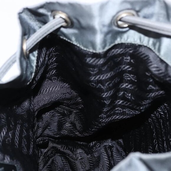 PRADA Backpack Nylon Gray Silve